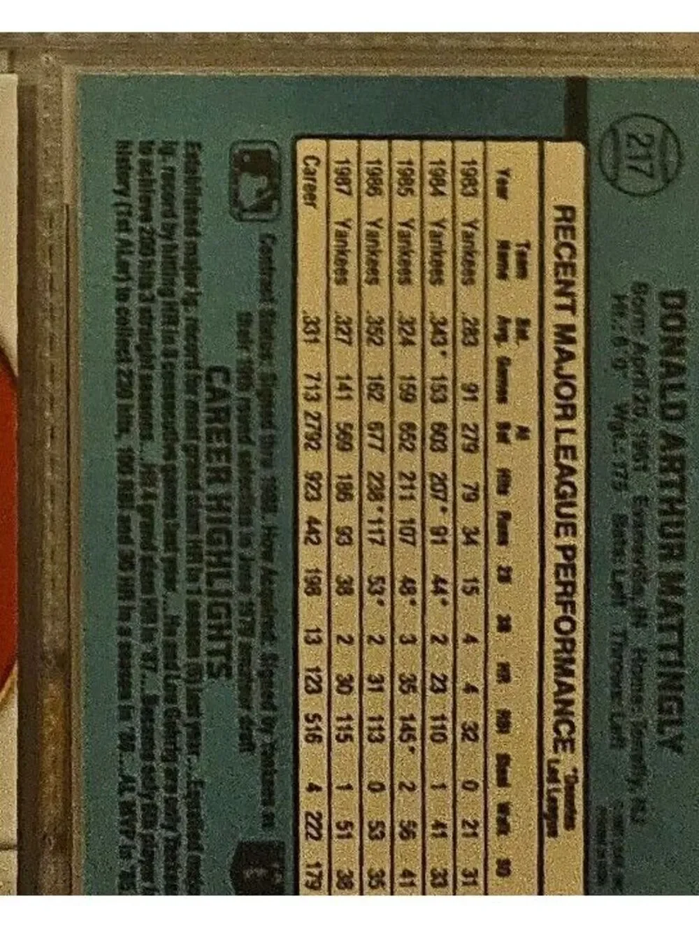 Donruss don mattingly